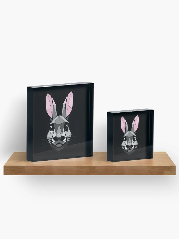 Thumbnail 3 of 5, Acrylic Block, Geometric Rabbit - Low Poly Rabbit Design designed and sold by GeoBeast.
