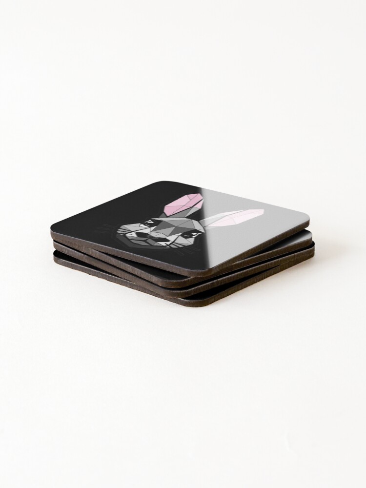 Thumbnail 4 of 5, Coasters (Set of 4), Geometric Rabbit - Low Poly Rabbit Design designed and sold by GeoBeast.