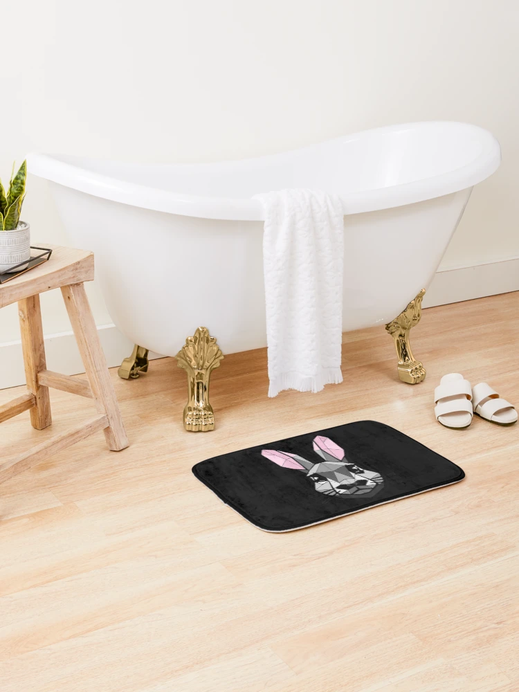 Thumbnail 2 of 6, Bath Mat, Geometric Rabbit - Low Poly Rabbit Design designed and sold by GeoBeast.