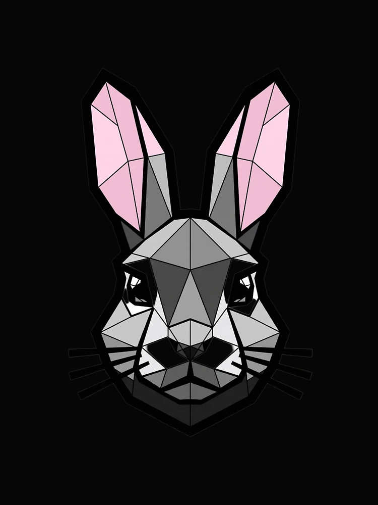 Thumbnail 4 of 4, Boxy T-Shirt, Geometric Rabbit - Low Poly Rabbit Design designed and sold by GeoBeast.