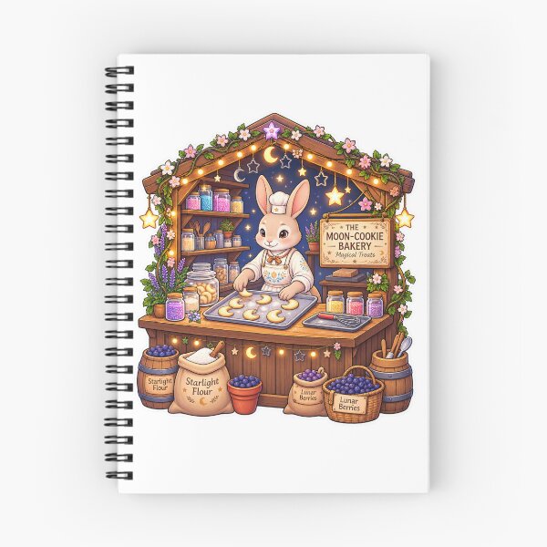 Item preview, The Moon-Cookie Bakery | Magical Moon Cookies, Lunar Berries & Starlight Flour | Whimsical Bunny Fantasy Bakery designed and sold by MrDev.