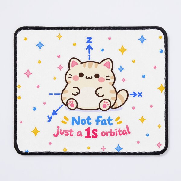 Item preview, Cute Chemistry Cat 1s Orbital Science Pun designed and sold by EntropyThreads.