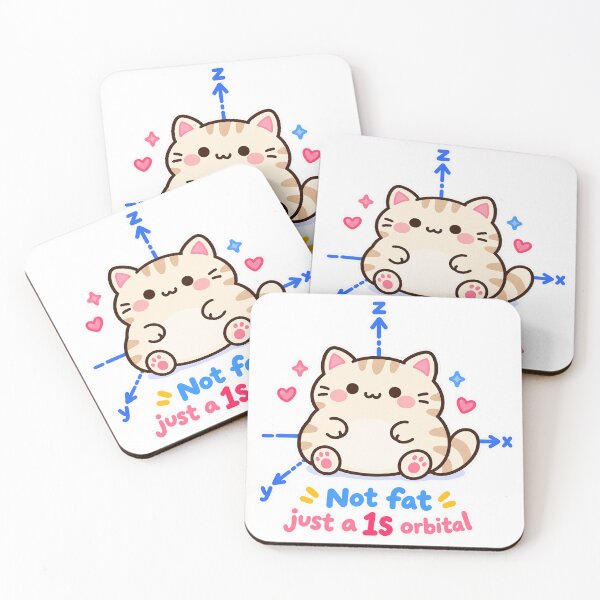 Item preview, Cute Chemistry Cat 1s Orbital Science Pun designed and sold by EntropyThreads.