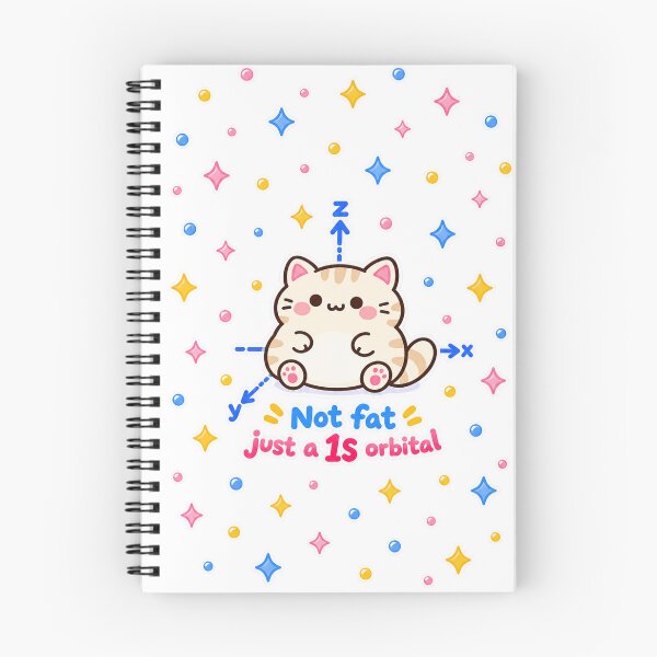 Item preview, Cute Chemistry Cat 1s Orbital Science Pun designed and sold by EntropyThreads.