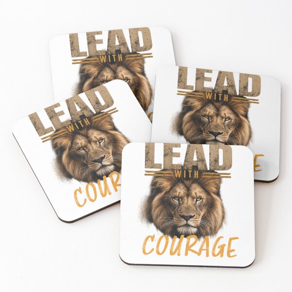 Item preview, Lead with Courage Lion Motivational Typography Art designed and sold by Bennie Singh.