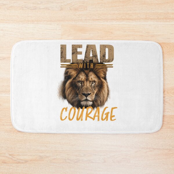 Item preview, Lead with Courage Lion Motivational Typography Art designed and sold by Bennie Singh.