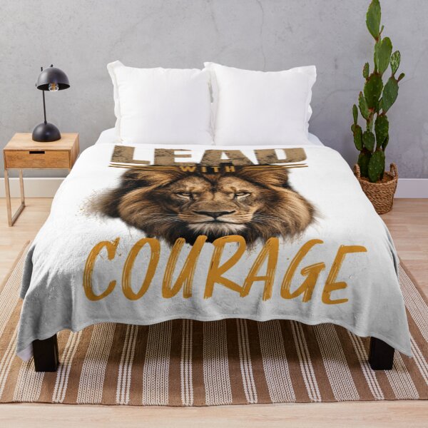 Item preview, Lead with Courage Lion Motivational Typography Art designed and sold by Bennie Singh.