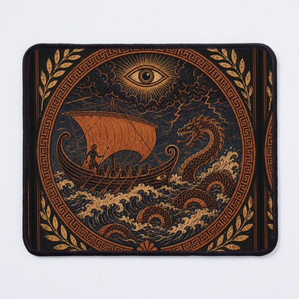 Item preview, Wine Dark Sea Greek Mythology Epic Voyage Graphic Tee designed and sold by Fanverse Merchandise.