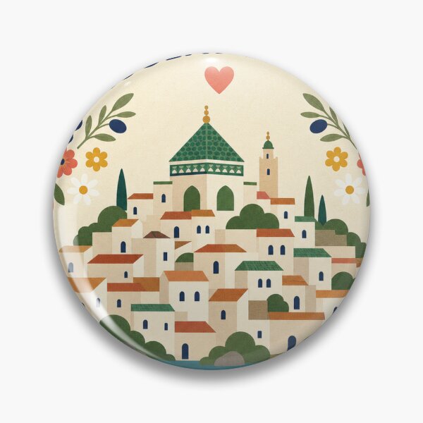 Item preview, Moulay Idriss Morocco Travel Souvenir Modern Folk Art designed and sold by VisualArtsOasis.