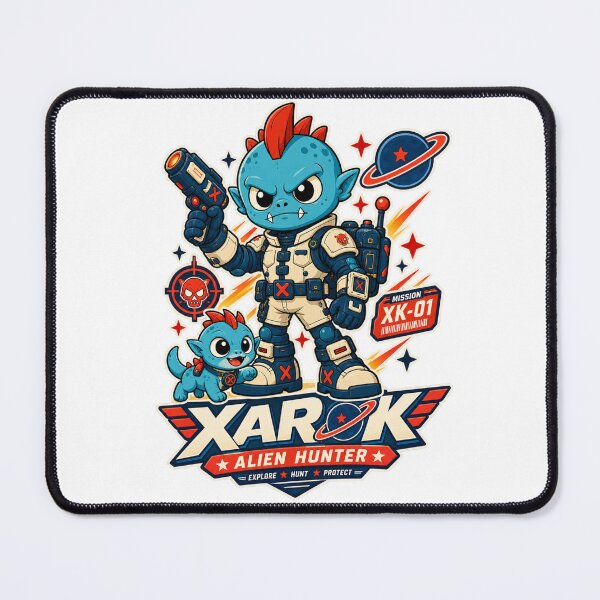 Item preview, XAROK Official Character Poster - Alien Hunter Retro Sci‑Fi Mascot designed and sold by XAROK STUDIO.