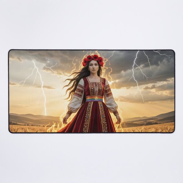 Item preview,  Ognjena Marija – Fiery Mary Slavic Mythical Art Print designed and sold by LittleBigGifts.