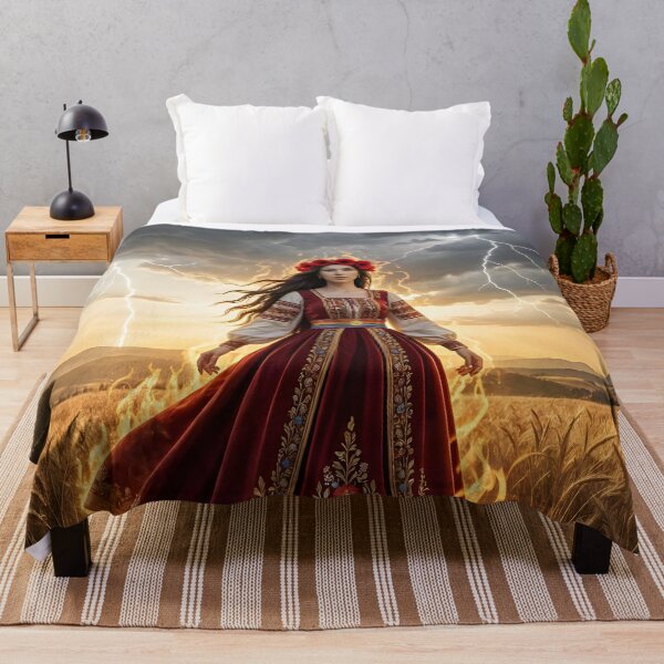 Item preview, Ognjena Marija – Fiery Mary Slavic Mythical Art Print designed and sold by LittleBigGifts.