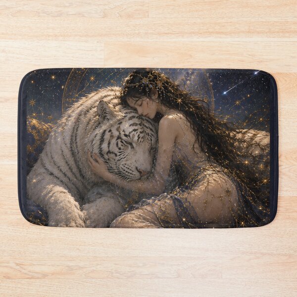 Item preview, White Tiger and Woman Celestial Fantasy Art designed and sold by ManJiangHong.