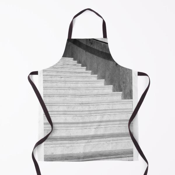 Item preview, Marble Staircase With Handrail Shadows Minimal Architectural Steps Leading Upward In Monochrome Composition designed and sold by Nmallia.