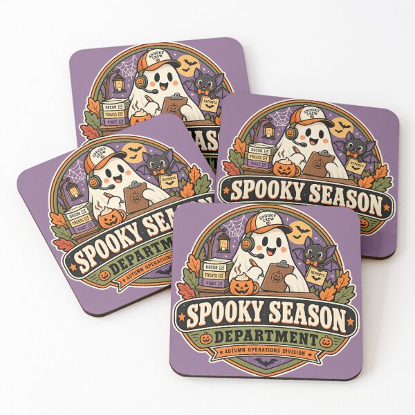 Item preview, Spooky Season Department | Cute Ghost Autumn Badge Halloween Art designed and sold by DmaarGroup.