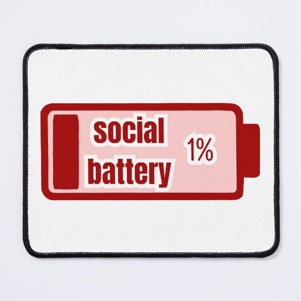 Item preview, Social Battery 1% Low Energy Funny Introvert Sticker designed and sold by DynamicGrace.