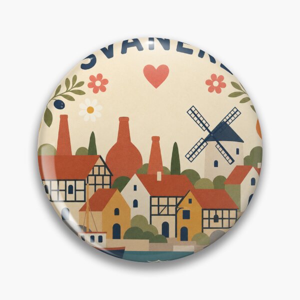 Item preview, Svaneke Denmark Travel Souvenir Modern Folk Art designed and sold by VisualArtsOasis.