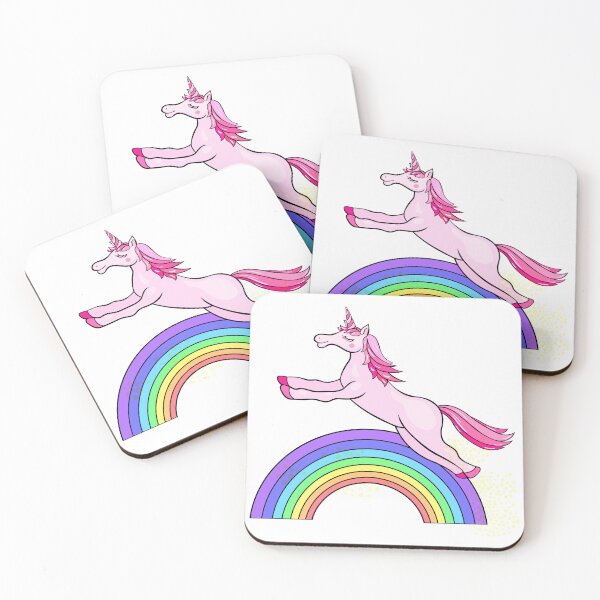 Item preview, Cute Unicorn Running on Rainbow Magical Illustration designed and sold by OrPolly.