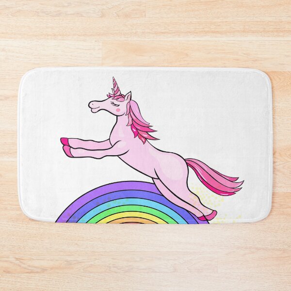 Item preview, Cute Unicorn Running on Rainbow Magical Illustration designed and sold by OrPolly.