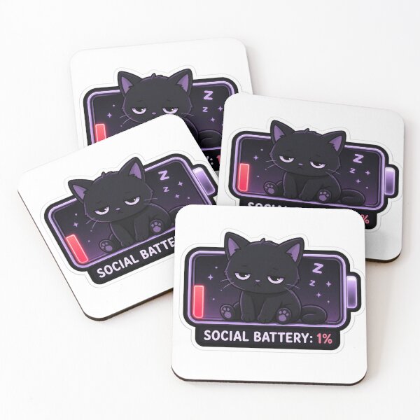 Item preview, Social Battery: 1% designed and sold by Stylestickers55.