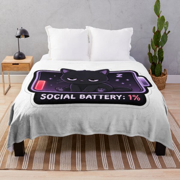 Item preview, Social Battery: 1% designed and sold by Stylestickers55.