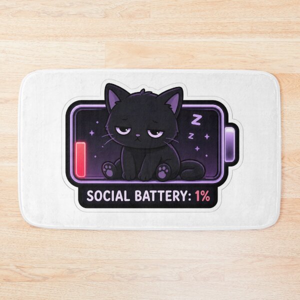 Item preview, Social Battery: 1% designed and sold by Stylestickers55.