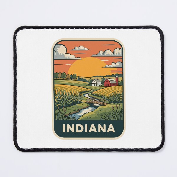 Item preview, Retro Indiana Farmland Red Barn & Cornfield Graphic designed and sold by Paper Drip.