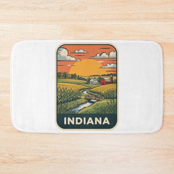 Item preview, Retro Indiana Farmland Red Barn & Cornfield Graphic designed and sold by Paper Drip.