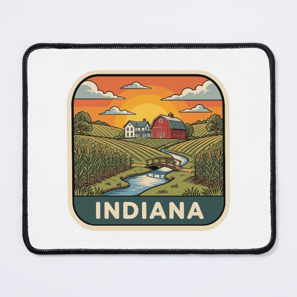 Item preview, Retro Indiana Farmland Red Barn & Cornfield Graphic designed and sold by Paper Drip.