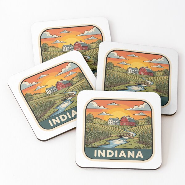 Item preview, Retro Indiana Farmland Red Barn & Cornfield Graphic designed and sold by Paper Drip.