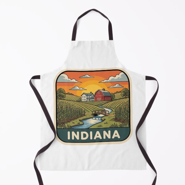 Item preview, Retro Indiana Farmland Red Barn & Cornfield Graphic designed and sold by Paper Drip.