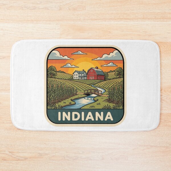 Item preview, Retro Indiana Farmland Red Barn & Cornfield Graphic designed and sold by Paper Drip.