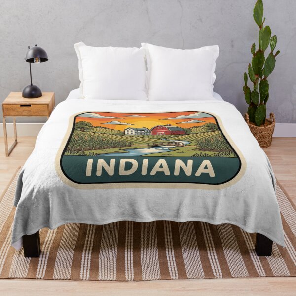 Item preview, Retro Indiana Farmland Red Barn & Cornfield Graphic designed and sold by Paper Drip.