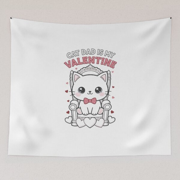 Item preview, Cat Dad Is My Valentine | Cute Cat Lover Valentine T-Shirt` designed and sold by Aliplus+.