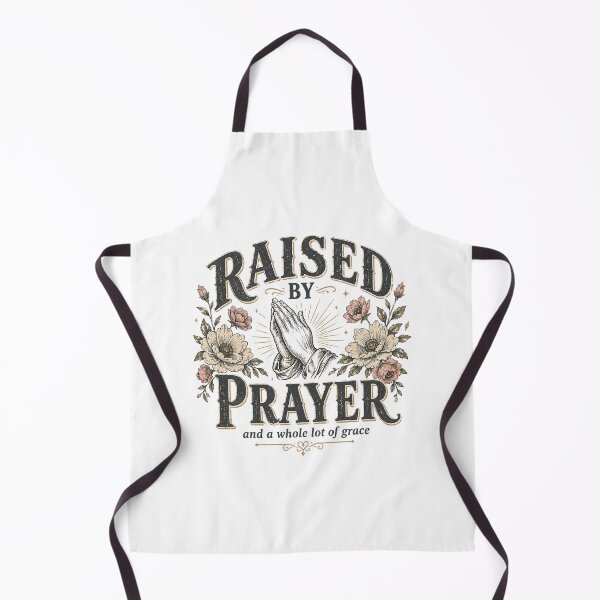 Item preview, Raised by Prayer and a Whole Lot of Grace Christian Faith Floral Vintage Design designed and sold by SoulThread Studio.