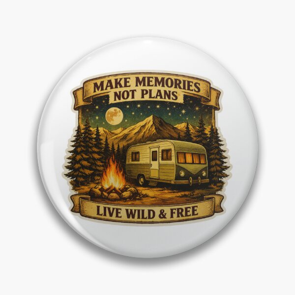 Item preview, Make Memories Not Plans – Vintage Camping Sticker designed and sold by GabeMountainArt.