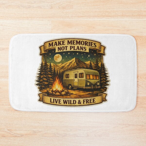 Item preview, Make Memories Not Plans – Vintage Camping Sticker designed and sold by GabeMountainArt.