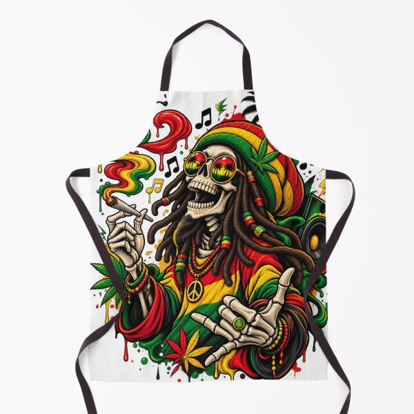 Artikelvorschau, Reggae-Totenkopf-Dreadlocks-Streetwear entworfen und verkauft von VYBORA Studio.