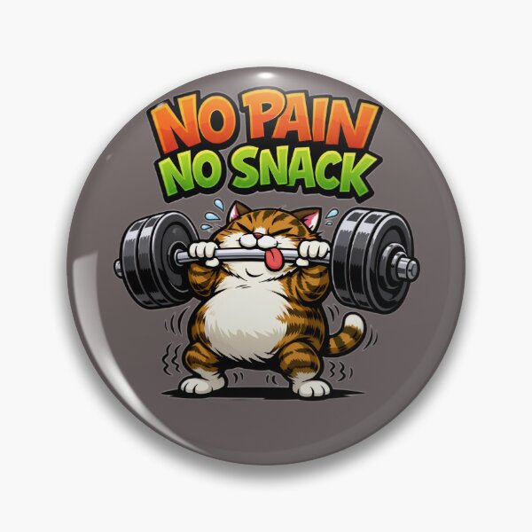 Item preview, No Pain No Snack Funny Cat Gym workout designed and sold by PrintopiaHaven.