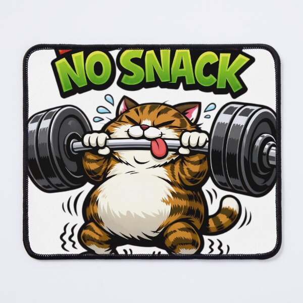 Item preview, No Pain No Snack Funny Cat Gym workout designed and sold by PrintopiaHaven.
