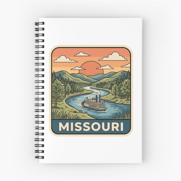 Item preview, Vintage Missouri River Steamboat Sunset Travel Badge designed and sold by Paper Drip.