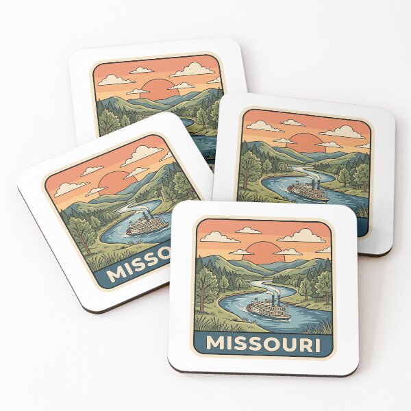 Item preview, Vintage Missouri River Steamboat Sunset Travel Badge designed and sold by Paper Drip.