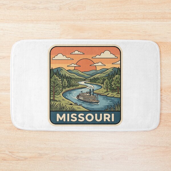Item preview, Vintage Missouri River Steamboat Sunset Travel Badge designed and sold by Paper Drip.