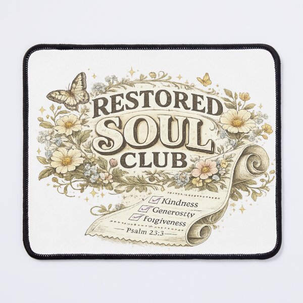 Item preview, Restored Soul Club Christian Floral Vintage Psalm 23:3 Faith Inspirational Design designed and sold by SoulThread Studio.