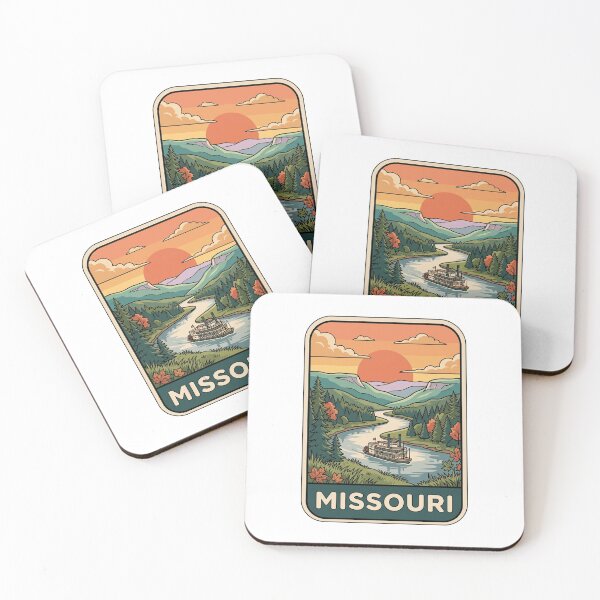 Item preview, Vintage Missouri River Steamboat Sunset Travel Badge designed and sold by Paper Drip.