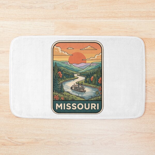 Item preview, Vintage Missouri River Steamboat Sunset Travel Badge designed and sold by Paper Drip.