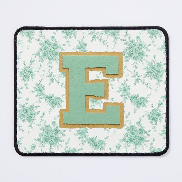 Item preview, Mint Green Letter E Monogram with floral pattern designed and sold by ITCHAWAWAA.