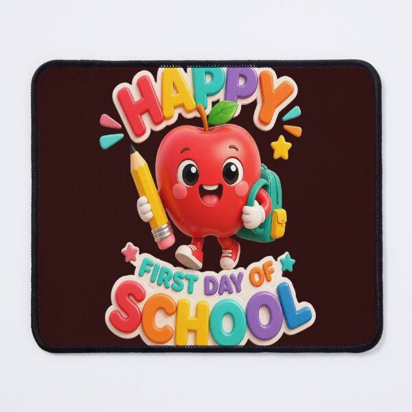 Item preview, Happy First Day Of School Cute 3D Kawaii Apple Student Back To School designed and sold by mo-carnival.