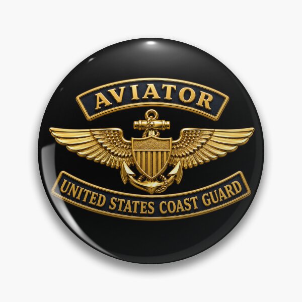 Artikelvorschau, USCG – Fliegerabzeichen mit Text – 3D – Verbessert entworfen und verkauft von Military Insignia Products.