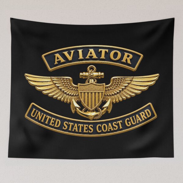 Item preview, USCG - Aviator Badge w txt - 3D - Enhanced designed and sold by Military Insignia Products.